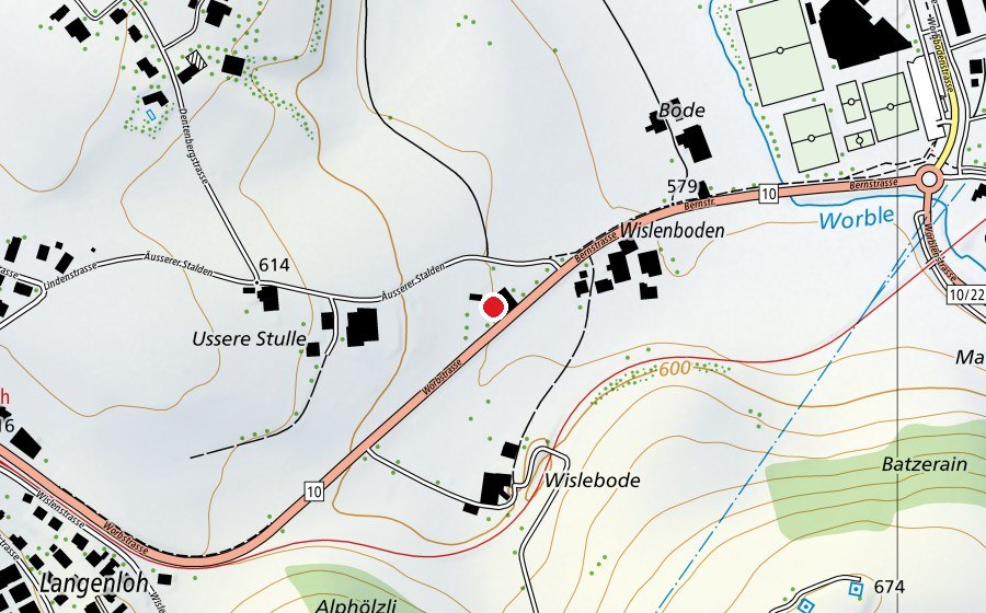 Mappa con la posizione di BoulderWorb (Centro sportivo)
