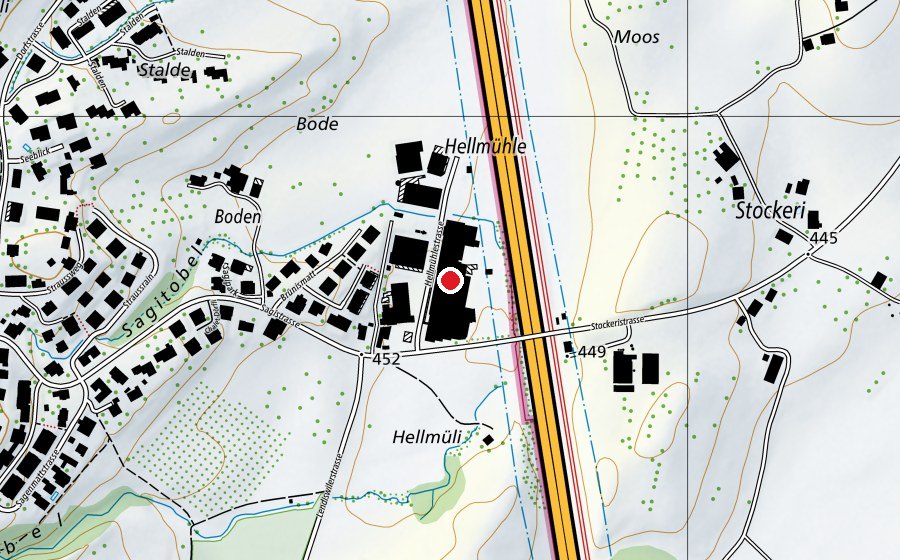 Map showing the location of Bowling Center White Line (Sports centre)