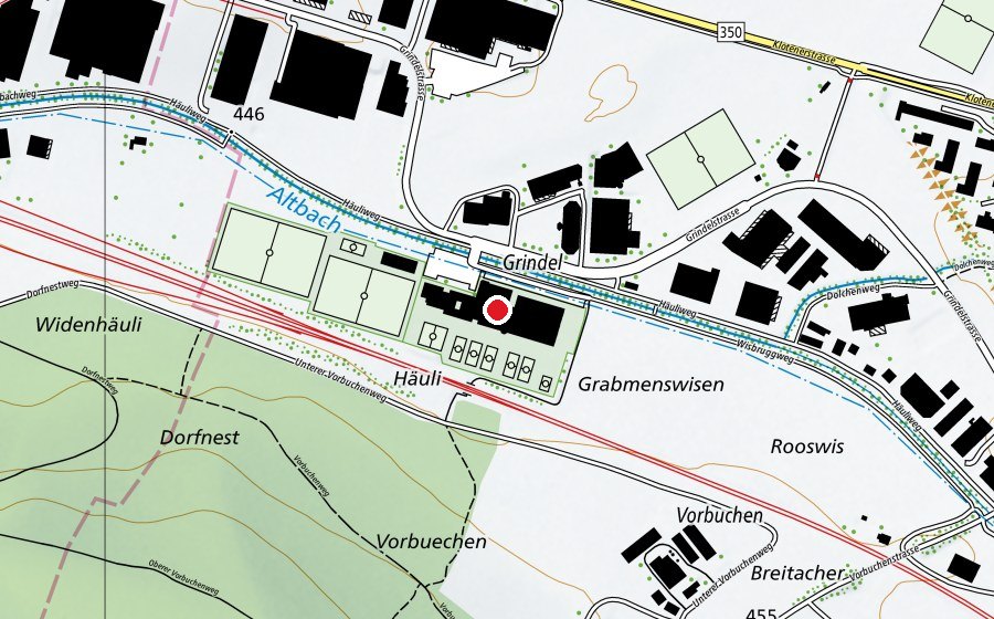 Map showing the location of bxa - bassersdorf x aktiv (Sports centre)