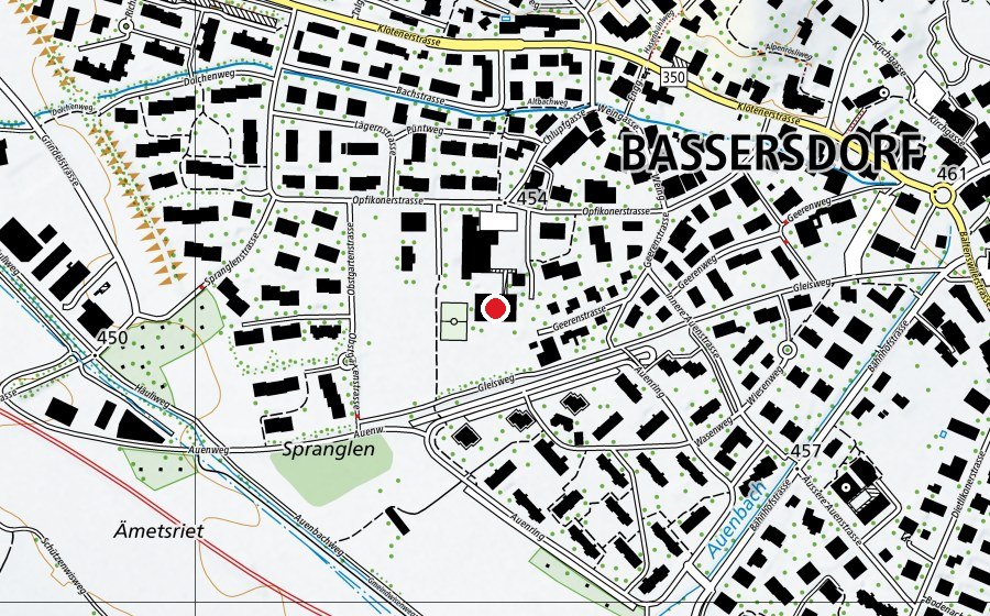 Karte mit dem Standort von bxa Hallenbad Geeren (Sportanlage)