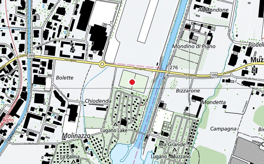 Mappa con la posizione di Campo Chiodenda (Centro sportivo)