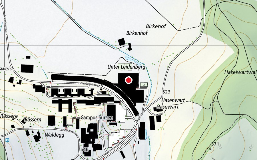 Karte mit dem Standort von Campus Sursee Sportarena (Sportanlage)