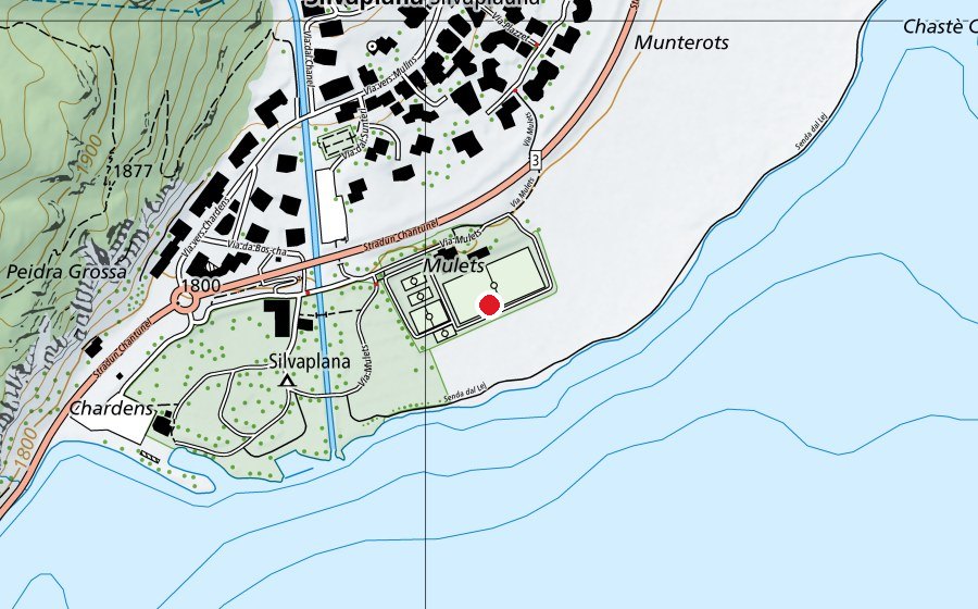 Map showing the location of Center da sport Mulets (Sports centre)
