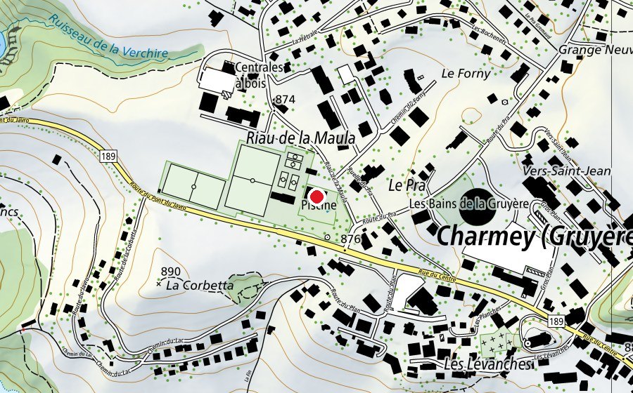 Mappa con la posizione di Centre de sports et loisirs (Centro sportivo)