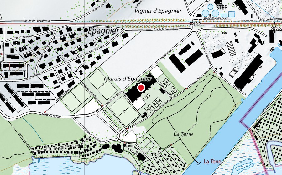 Mappa con la posizione di Centre intersports (Centro sportivo)