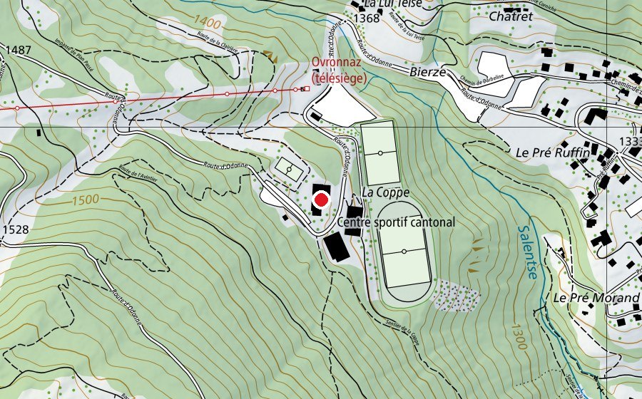 Carte indiquant l’emplacement de Centre sportif cantonal (Centre sportif)