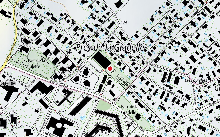 Map showing the location of Centre Sportif de Cologny (Sports centre)
