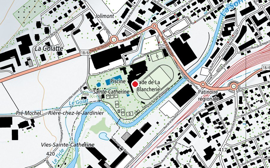 Map showing the location of Centre sportif de la Blancherie (Sports centre)