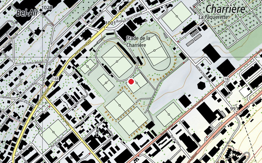 Map showing the location of Centre sportif de la Charrière (Sports centre)