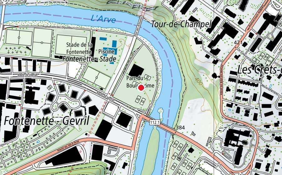 Map showing the location of Centre Sportif de la Fontenette (Sports centre)