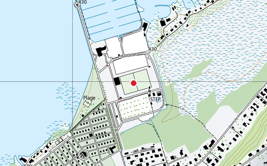 Map showing the location of Centre Sportif Delley (Sports centre)