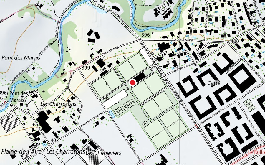 Carte indiquant l’emplacement de Centre sportif des Cherpines (Centre sportif)