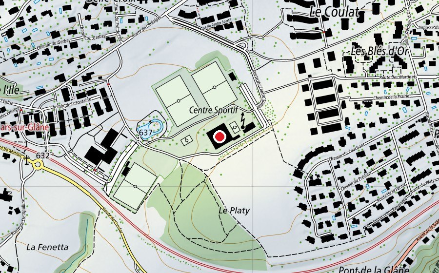 Carte indiquant l’emplacement de Centre sportif du Platy (Centre sportif)