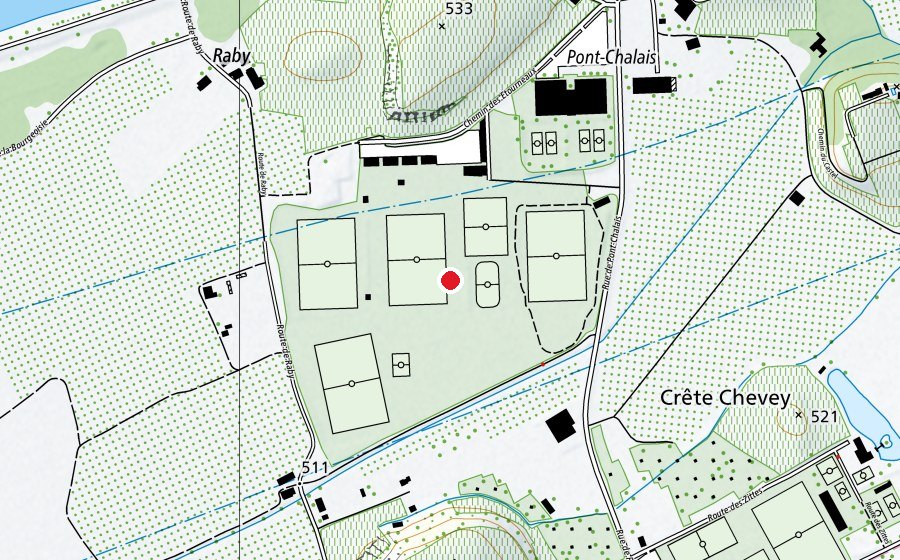 Map showing the location of Centre sportif Ecossia (Sports centre)