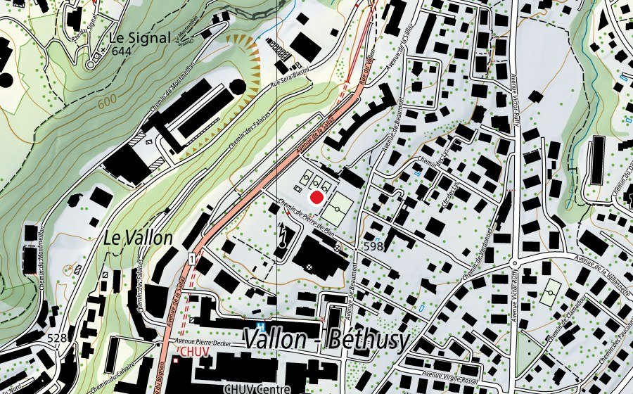 Carte indiquant l’emplacement de Centre sportif – Pierre-de-Plan (Centre sportif)