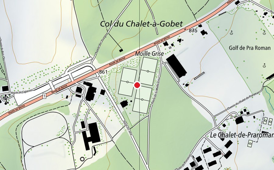 Mappa con la posizione di Centre Sportif Régional Vaudois (Centro sportivo)