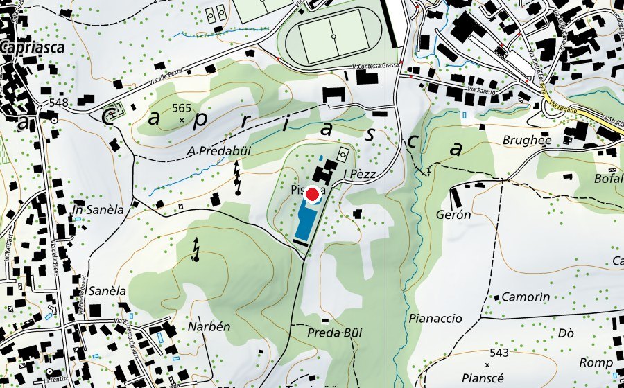 Map showing the location of Centro Balneare Capriasca e Val Colla (Sports centre)