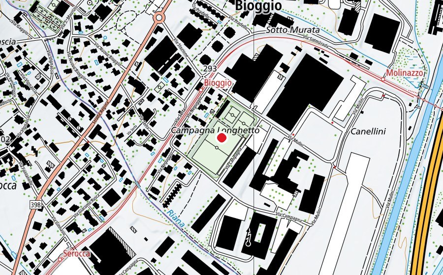 Map showing the location of Centro Sportivo Bioggio (Sports centre)