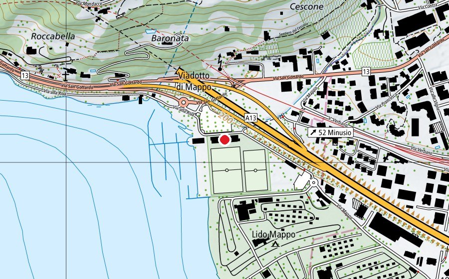 Carte indiquant l’emplacement de Centro sportivo ricreativo minusio (Centre sportif)