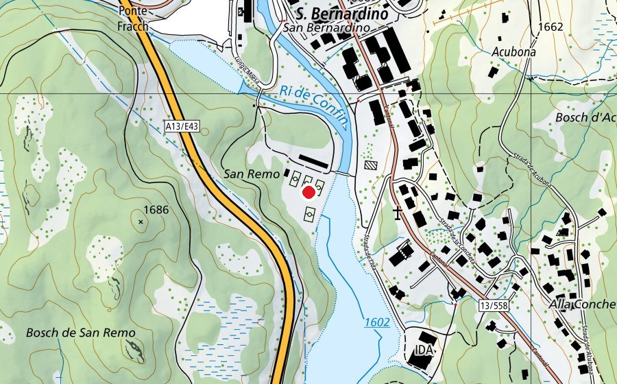Mappa con la posizione di Centro Sportivo San Remo (Centro sportivo)