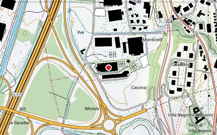 Carte indiquant l’emplacement de Centro Tennis - Les Amis (Centre sportif)