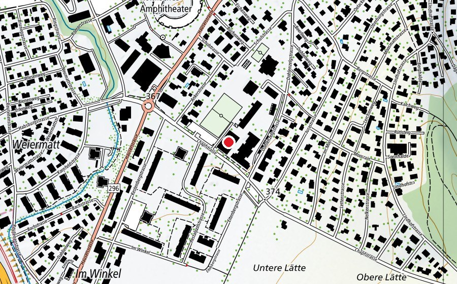 Karte mit dem Standort von Chapfturnhalle (Sportanlage)