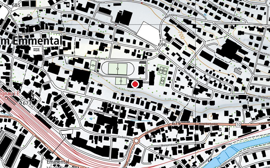 Carte indiquant l’emplacement de Climbox Langnau (Centre sportif)