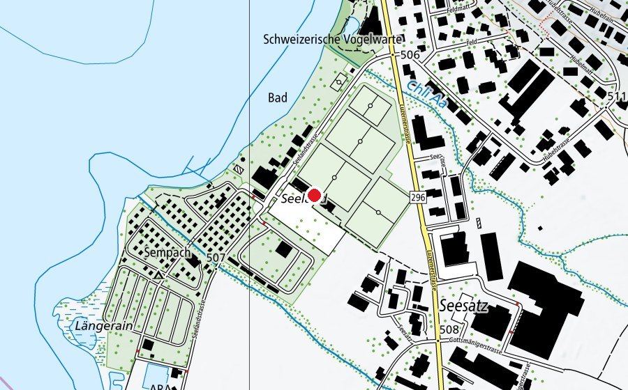 Carte indiquant l’emplacement de Clubhaus FC Sempach (Centre sportif)