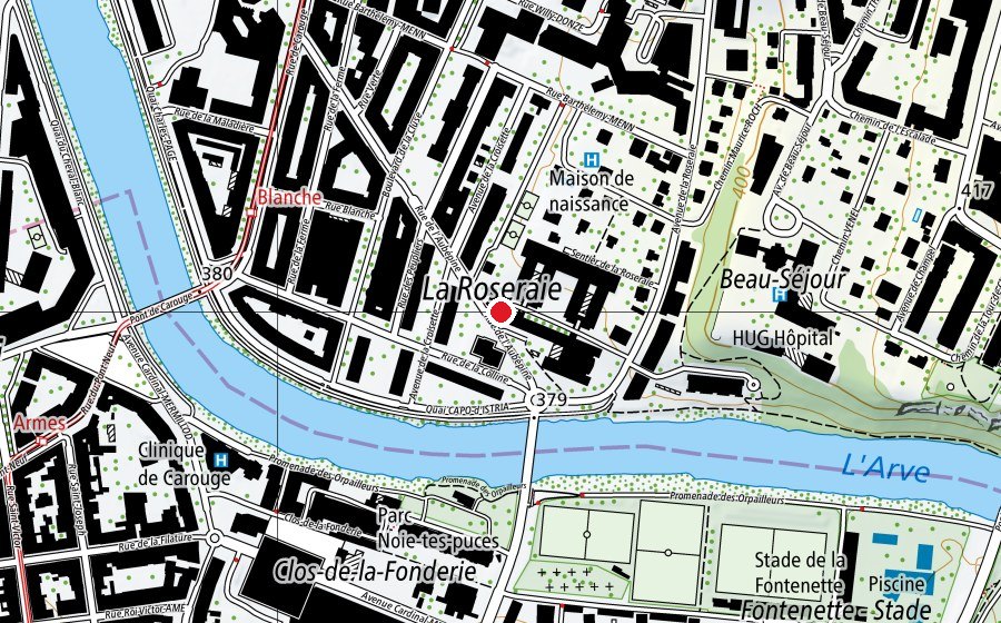 Carte indiquant l’emplacement de CO AUBEPINE (Centre sportif)