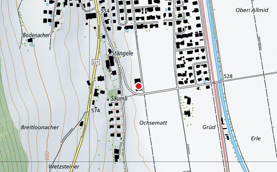 Map showing the location of Cowboyranch (Sports centre)