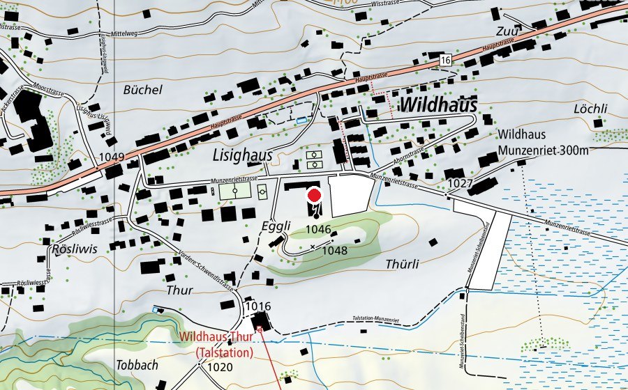 Mappa con la posizione di Curlingzentrum Wildhaus (Centro sportivo)