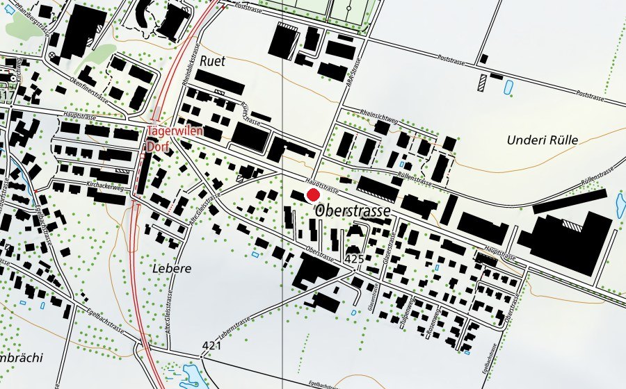 Map showing the location of Dart+Kegelcenter Thurgau (Sports centre)