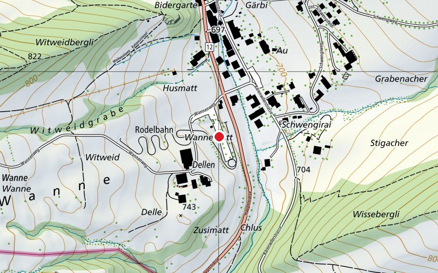 Map showing the location of Deinkick Seilpark (Sports centre)