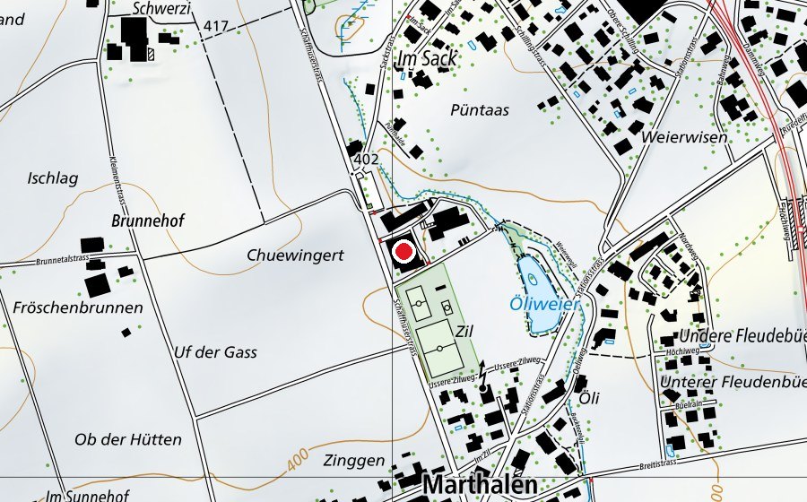 Map showing the location of Doppel Turnhalle (Sports centre)
