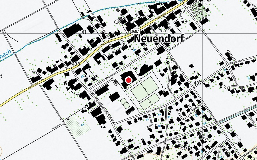 Mappa con la posizione di Dorfhalle Neuendorf (Centro sportivo)