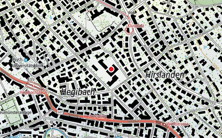 Karte mit dem Standort von Dreifachhalle Hofacker (Sportanlage)