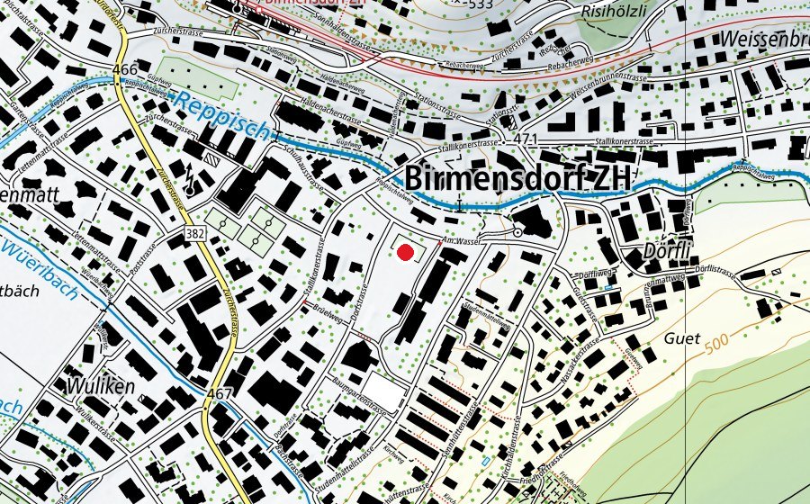 Karte mit dem Standort von Dreifachturnhalle Brüelmatt (Sportanlage)