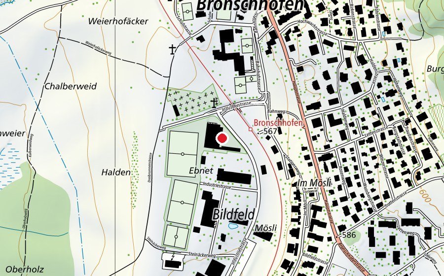 Karte mit dem Standort von Ebnet-Saal (Sportanlage)