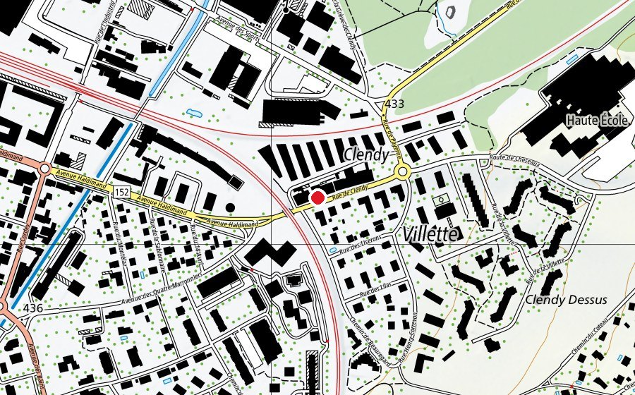 Map showing the location of École de Krav Maga Yverdon (Sports centre)
