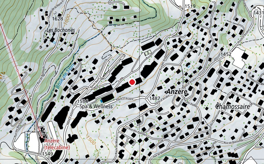 Mappa con la posizione di École Parapente Anzère (Centro sportivo)