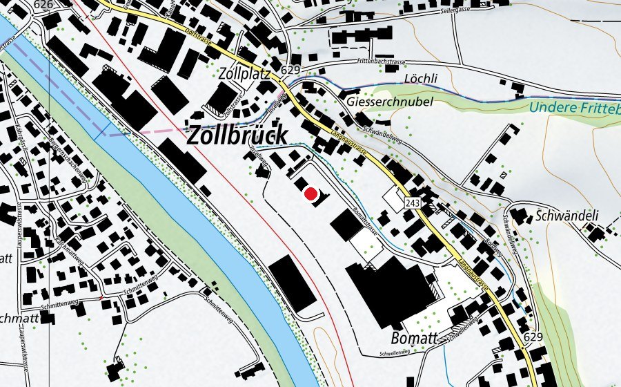 Map showing the location of Emmental Curling (Sports centre)