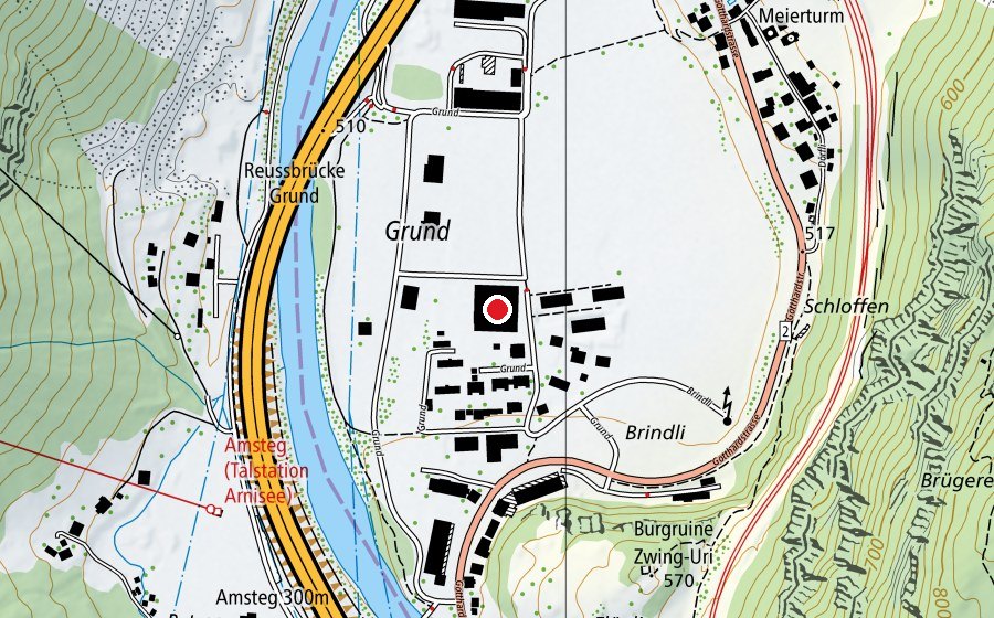 Carte indiquant l’emplacement de energieUri Arena (Centre sportif)
