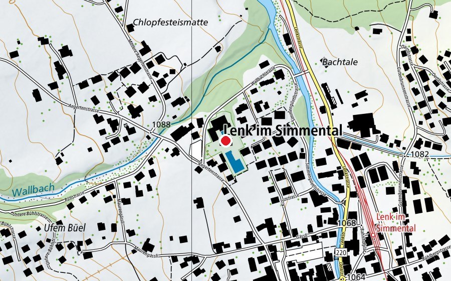 Mappa con la posizione di Erlebnisbad Wallbach (Centro sportivo)