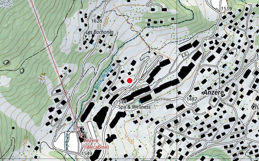 Carte indiquant l’emplacement de ESI (Centre sportif)