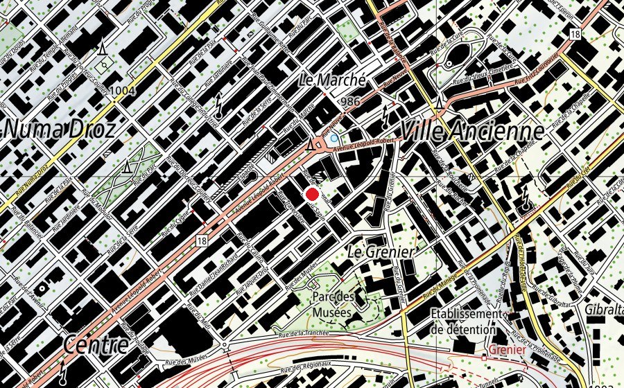 Mappa con la posizione di Espace Equilibre (Centro sportivo)