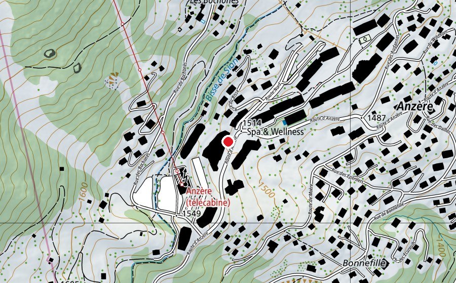 Mappa con la posizione di ESS - Ecole Suisse de ski & de snowboard (Centro sportivo)