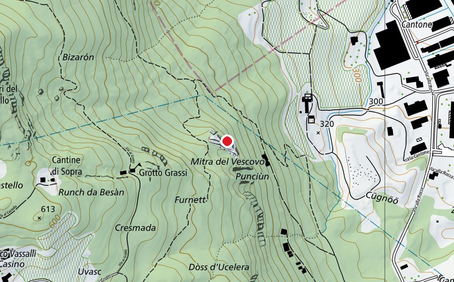 Carte indiquant l’emplacement de Falesia di Rancate (Centre sportif)