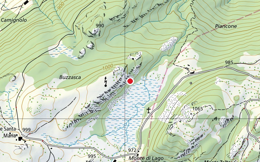 Mappa con la posizione di Falesia Gola di Lago (Centro sportivo)