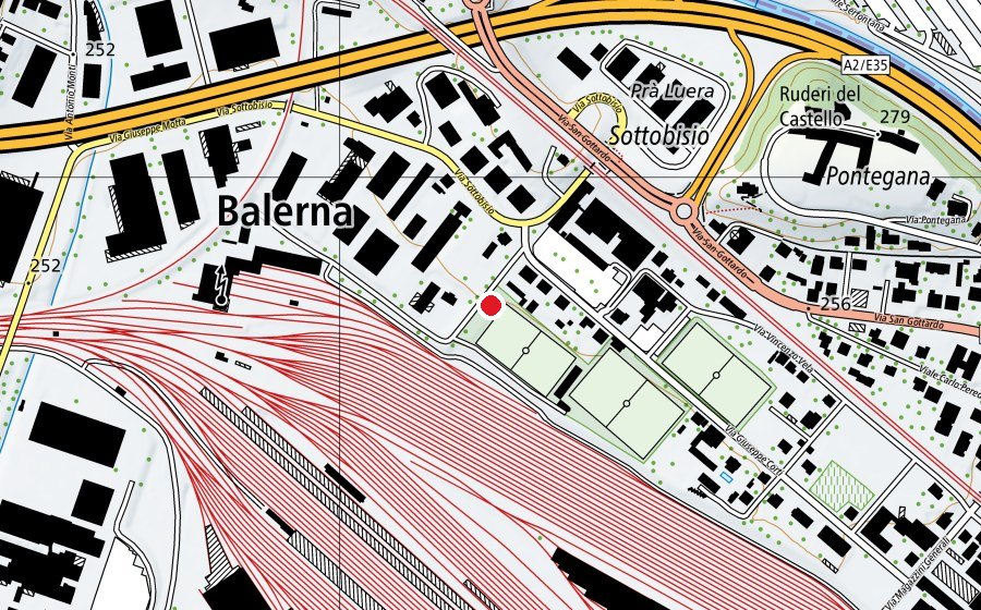 Mappa con la posizione di FC Balerna (Centro sportivo)
