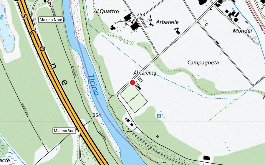 Carte indiquant l’emplacement de FC Juventus Cresciano (Centre sportif)